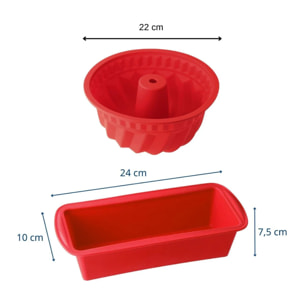 Moule à kougelhopf et moule à cakes en silicone rouge Dr. Oetker Flexxibel Love