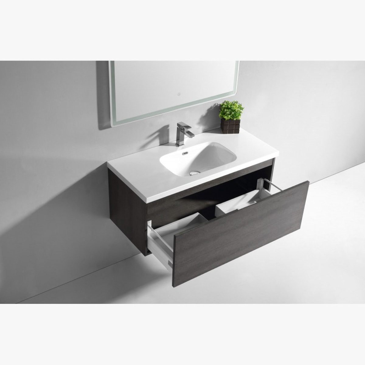 Ensemble de salle bain 100 cm gris Aquaterra