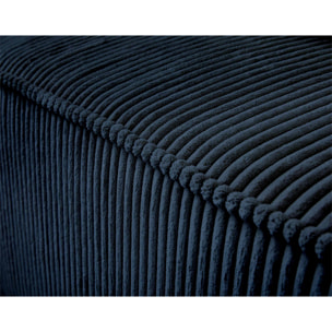 Colombine - canapé modulable d'angle gauche - 6 places - en velours côtelé - Bleu nuit