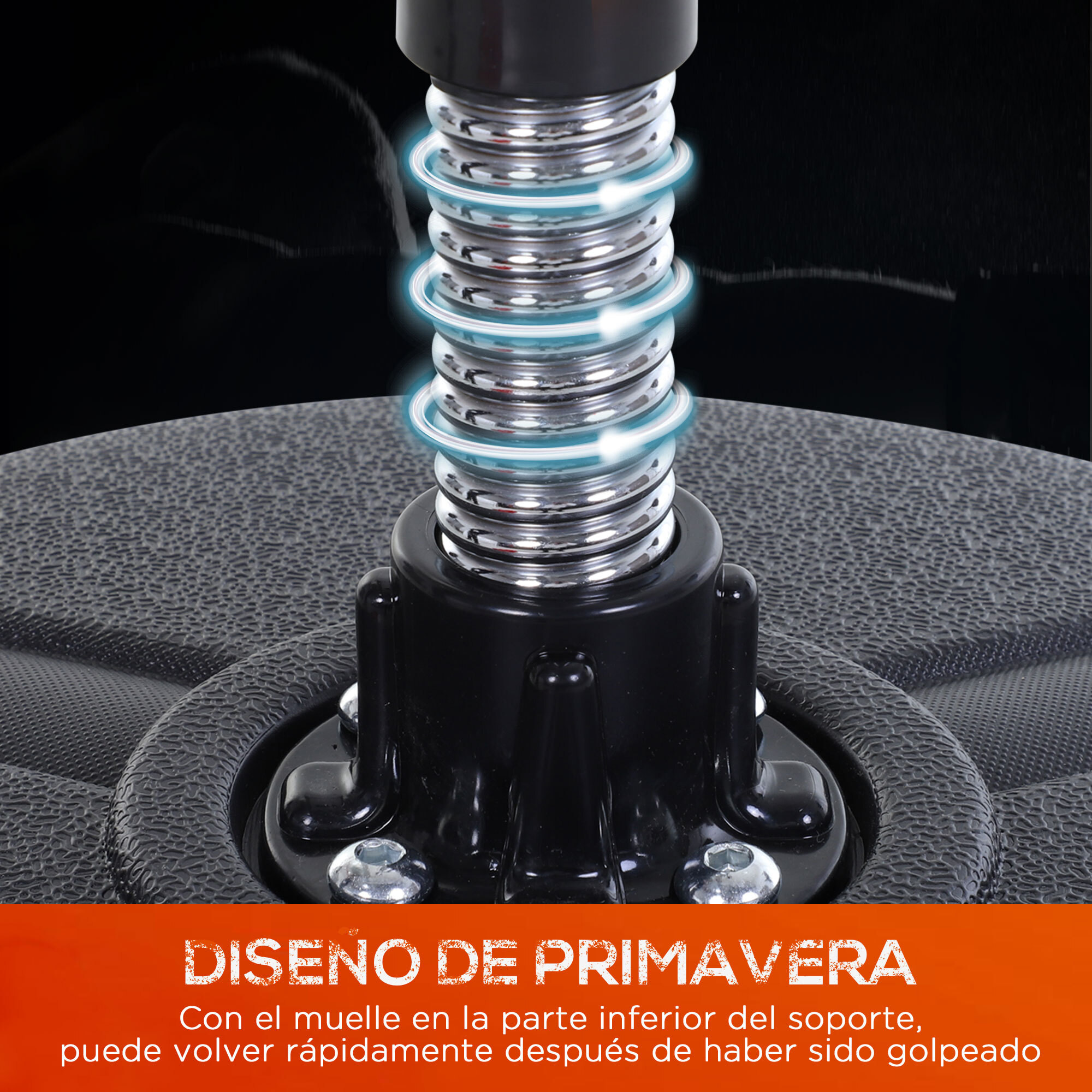 Pera de Boxeo con Soporte Acero PU PE Ã¤48x136-154 cm Negro