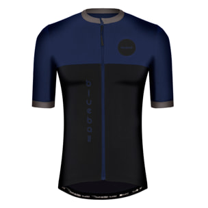 Camiseta ciclista hombre manga corta color negro/azul