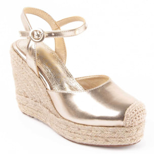 Alpargata De Cuña - Dorado - Altura: 9 Cm