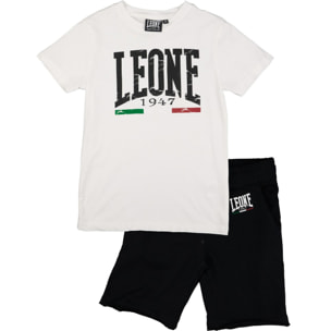 Set completo da bambino in cotone con t-shirt e pantaloncini Leone Vintage