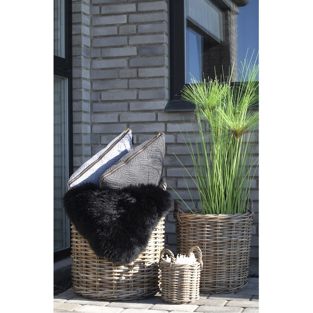 Set di 4 cesti Caor in rattan kubu naturale - misure assortite