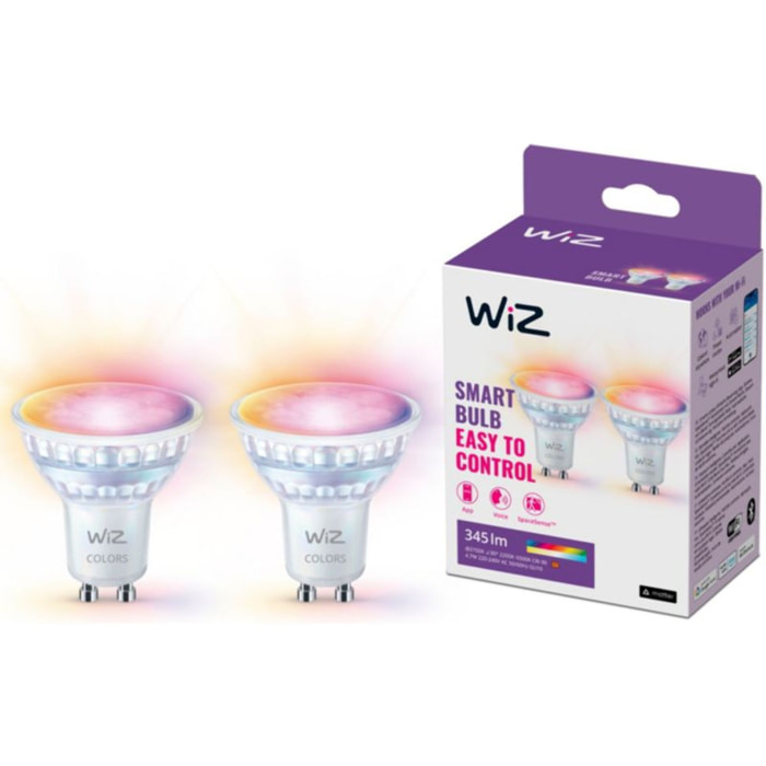 Ampoule LED connectée WIZ GU10 Couleur 50W pack de 2