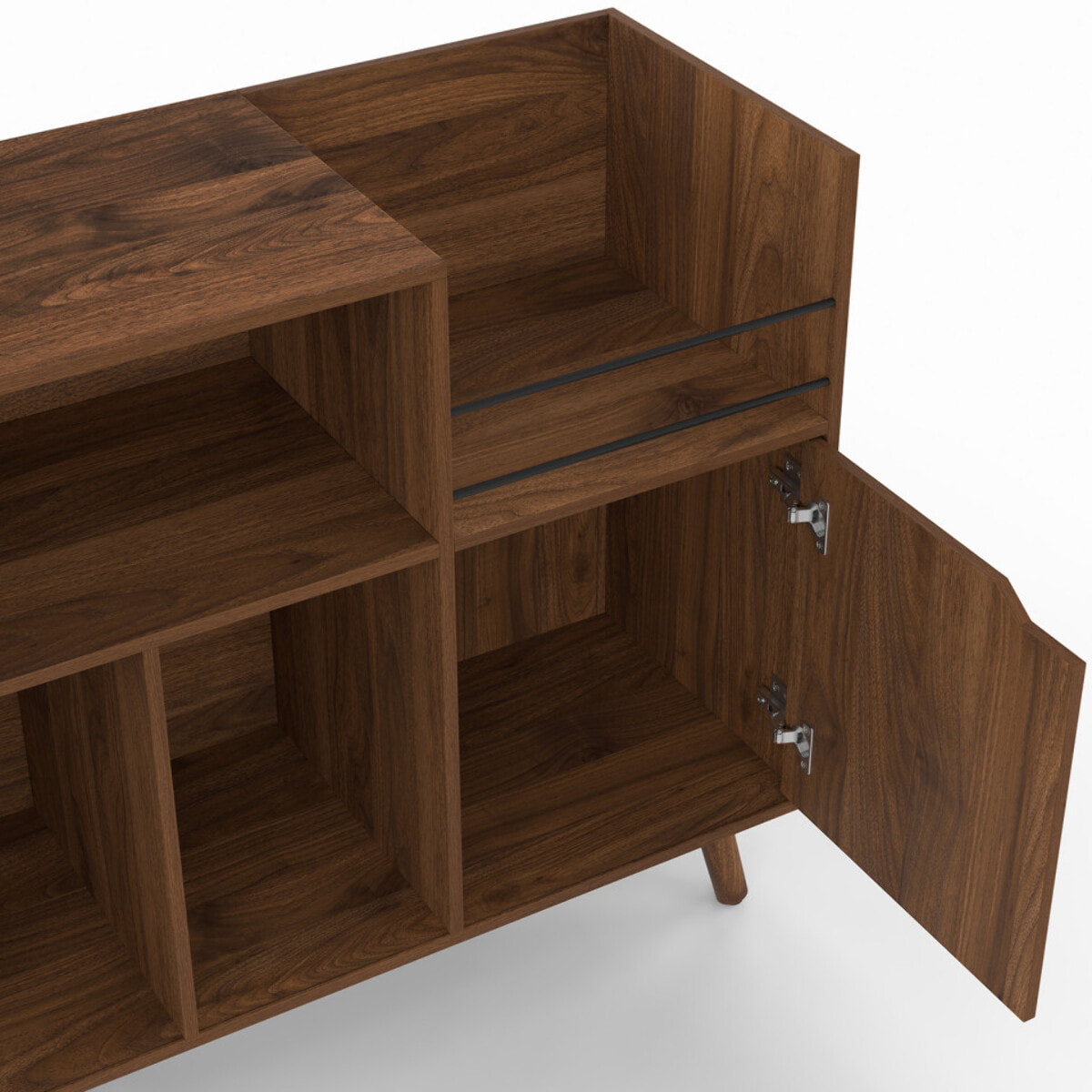 Meuble vinyles Sanza effet noyer 130cm