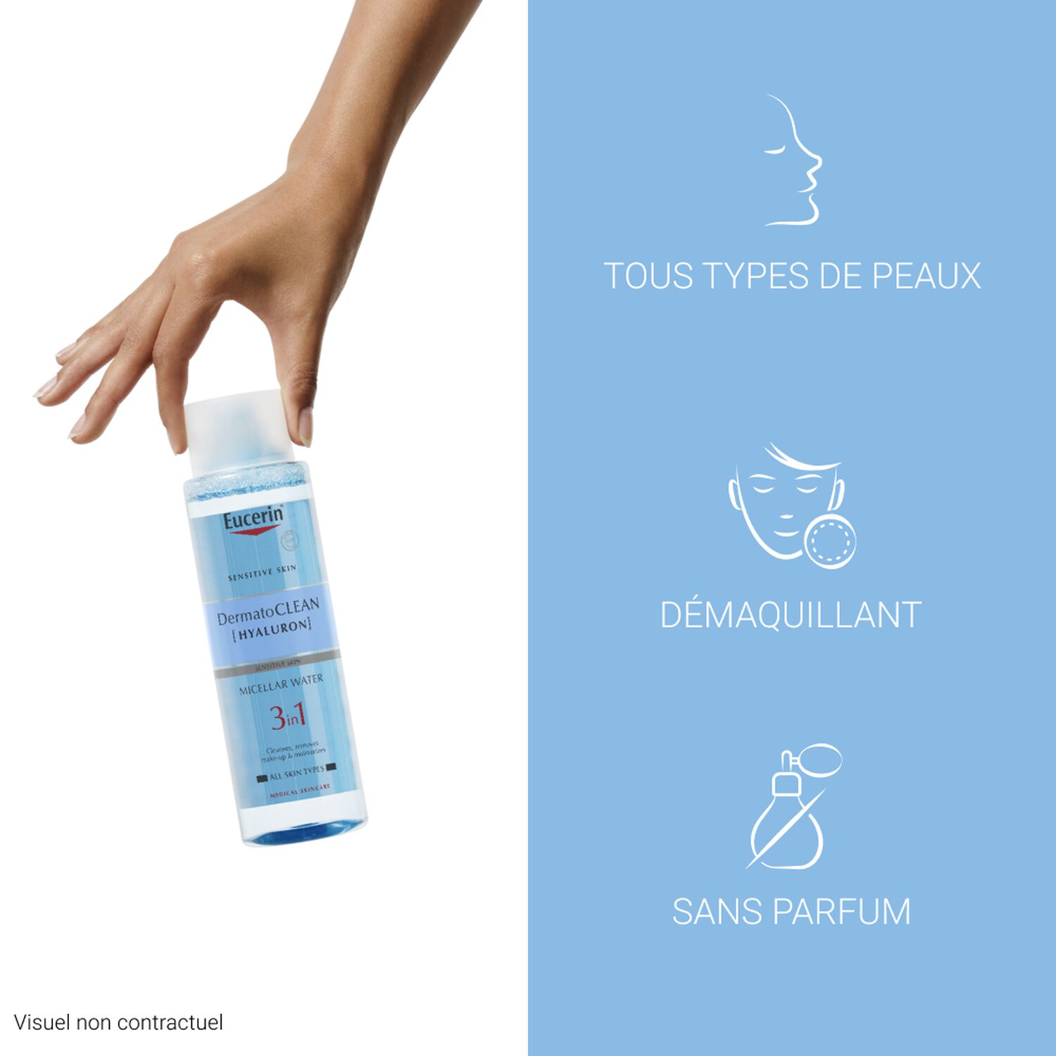 Dermatoclean - Eau Micellaire 3 en 1 - Tous Types de Peaux 400 ml