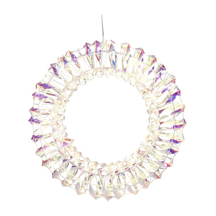 corona metálica luminosa con 50 micro led de diseño retorcido 30x6x30cm
