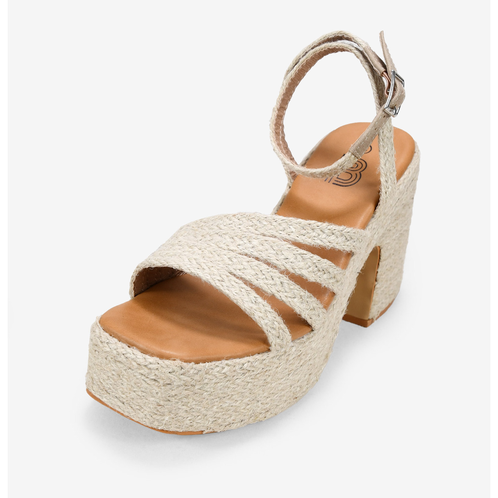 Sandalias de esparto con tacón y plataforma