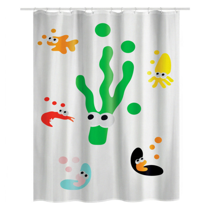 Rideau de douche Polyester SEA LIFE 180x200cm QUALITE PREMIUM Multicolor MSV