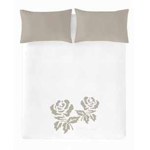 Devota & Lomba - Funda Nórdica Estampada - Cierre Solapa - 100% Algodón - Incluye 1/2 Fundas de Almohada - Roses Lino