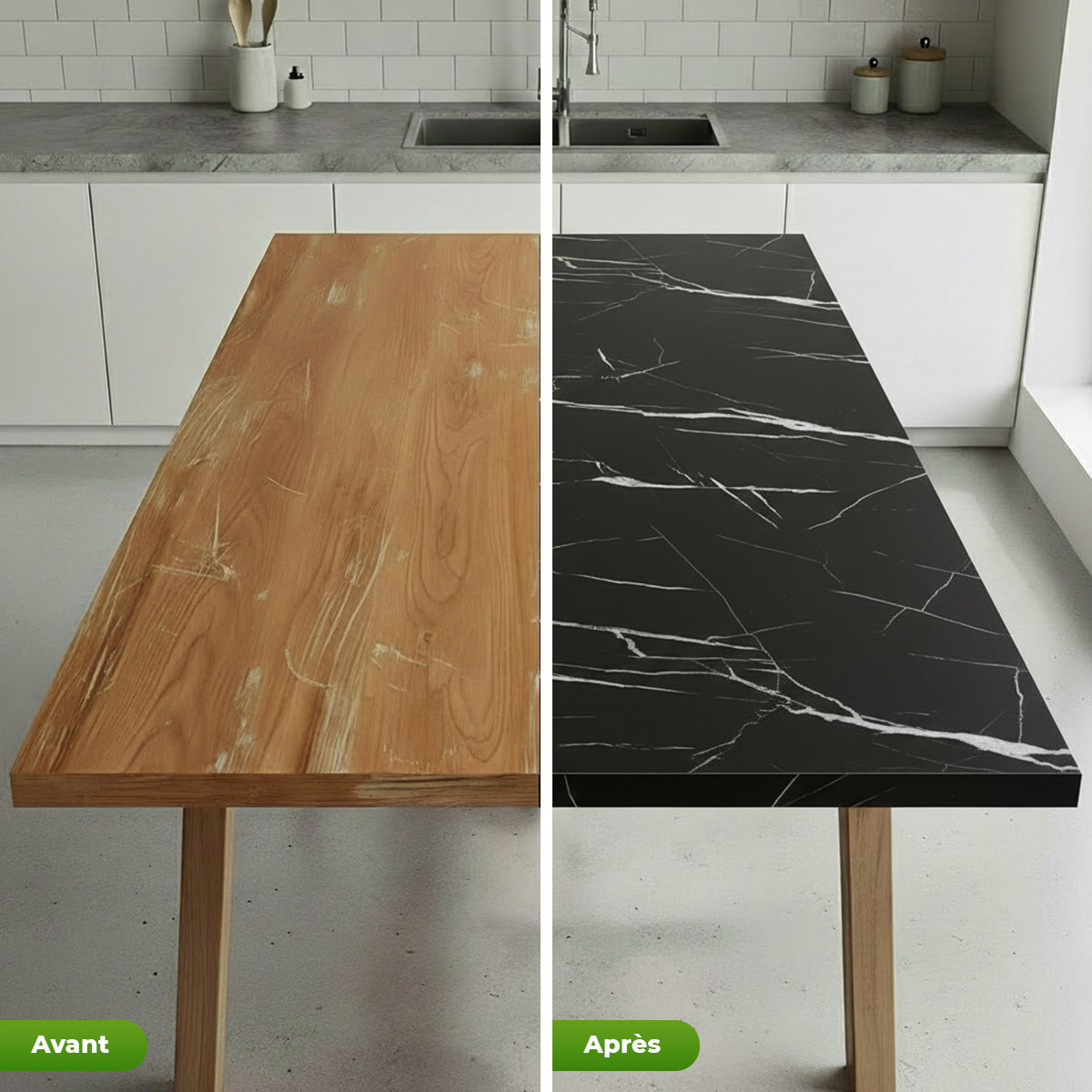 Rouleau adhésif marbre noir et blanc au mètre - Autocollants Revêtement Adhésif Cuisine Meubles Salle de bain