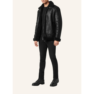 PHILIPP PLEIN Leather Fitted Biker