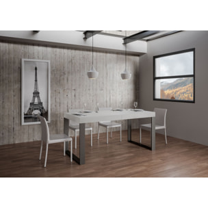 Mesa extensible 90x160/264 cm Tecno Fresno Blanco estructura Antracita