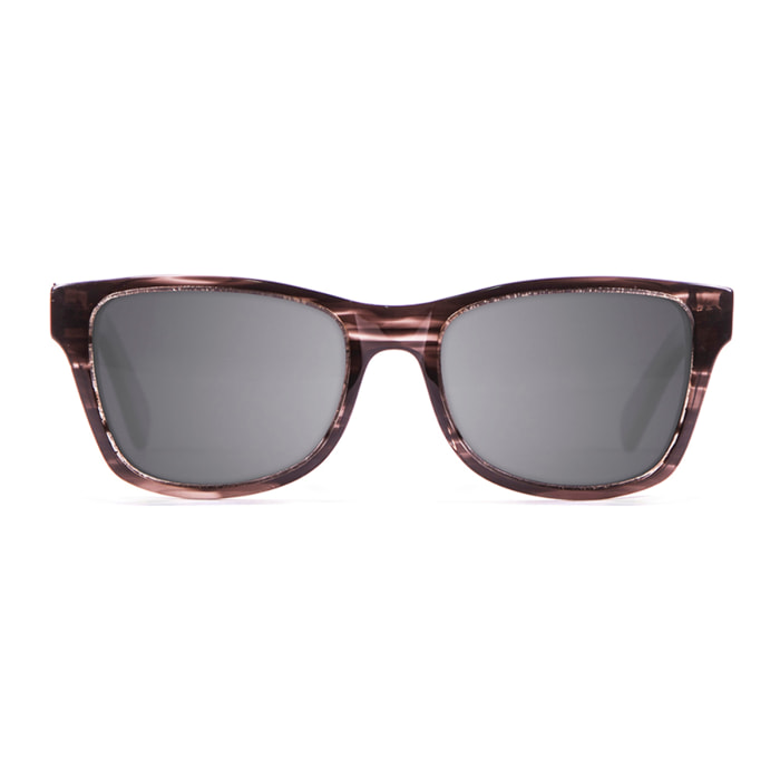 Gafas de sol LENOIR MARIUS - Marrón brillante y rayada, patilla elm nudosa y dorado / Gris