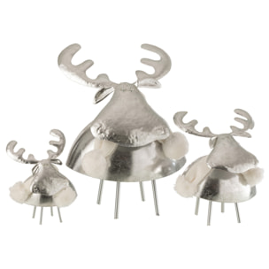 J-Line figurine Cerf - métal/textile - argent/blanc - large