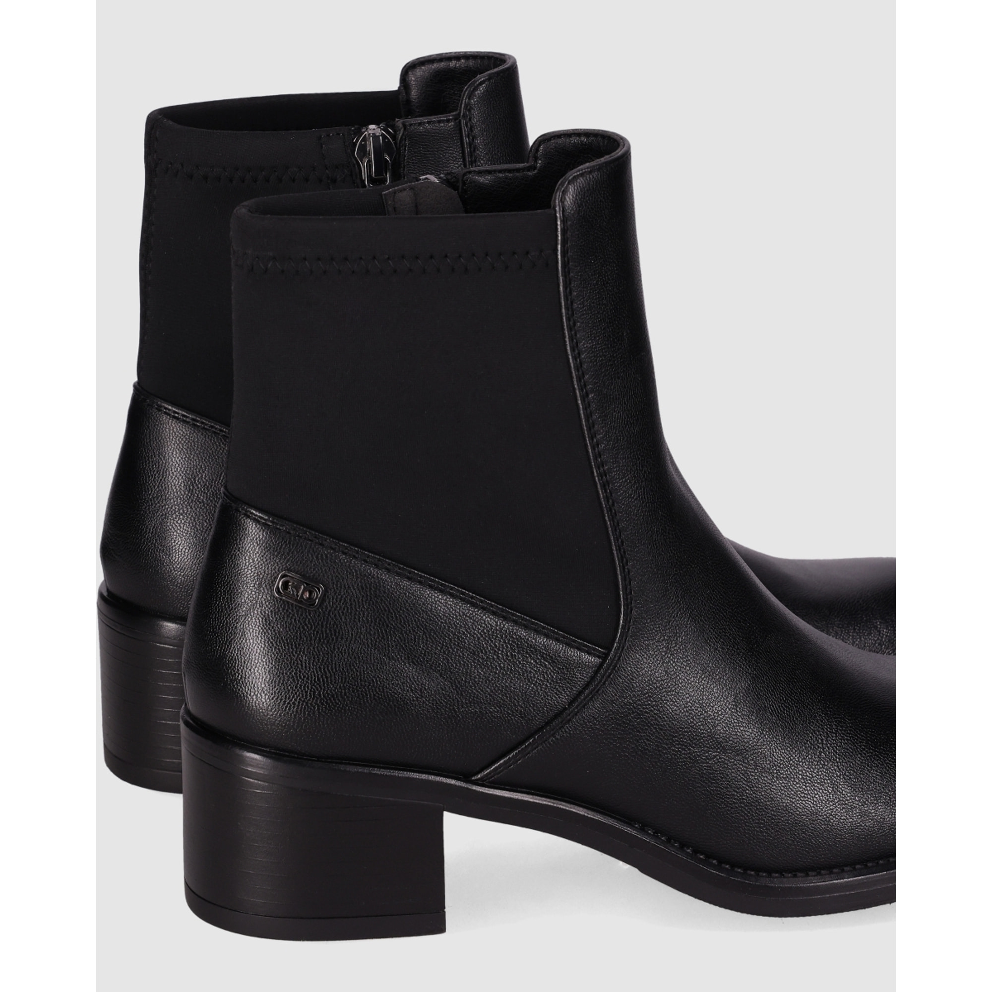 Botines de Piel Sintética - Negro - Tacón: 5 cm