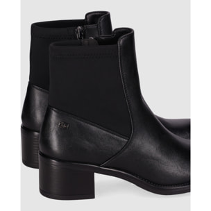 Botines de Piel Sintética - Negro - Tacón: 5 cm