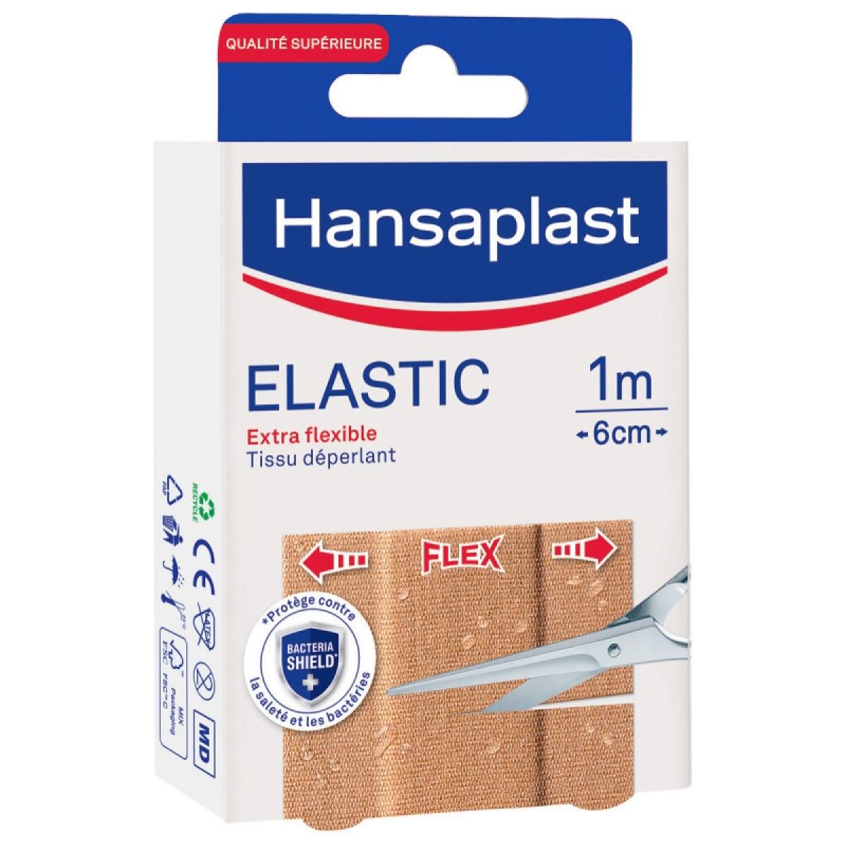 Pack de 3 - HANSAPLAST BANDE ELASTIC - bandes à découper 1m x 6cm