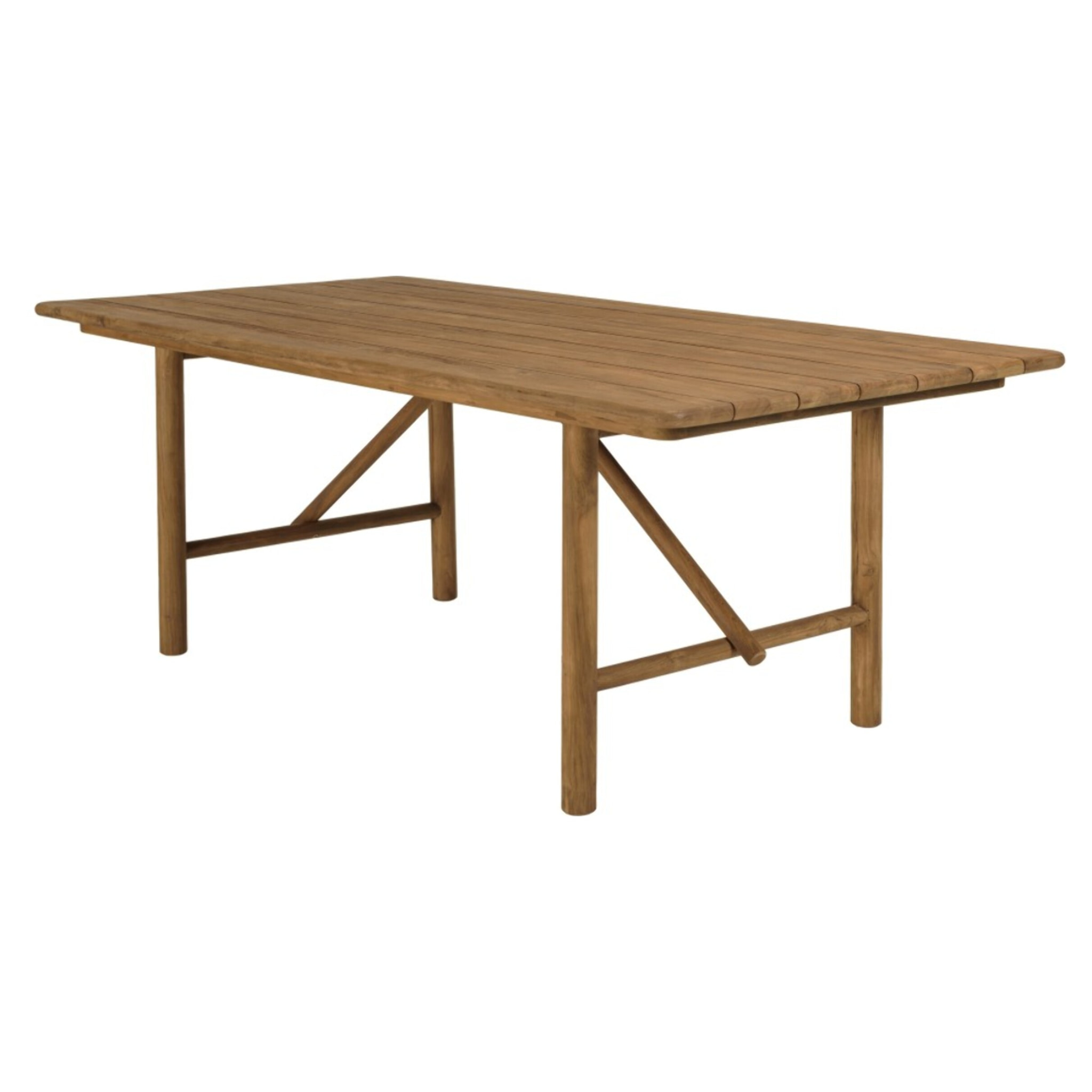 COLINE - Table à manger de jardin 200x100cm en bois de teck recyclé