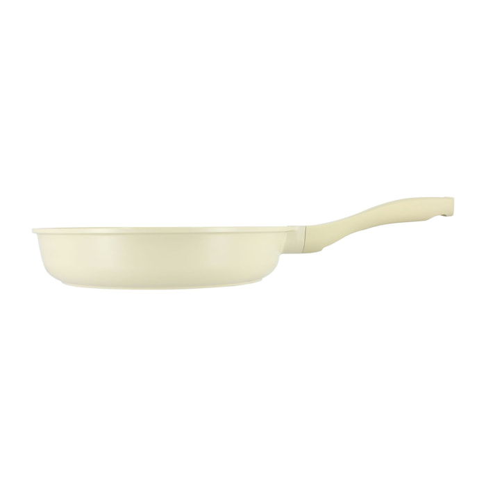 Poêle 28cm en aluminium recyclé crème - tous feux PURE