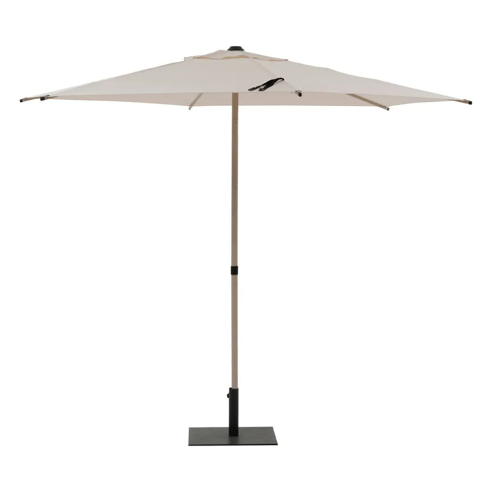 Parasol droit carré "Soya" argile & blé 2,7m en acier et polyester