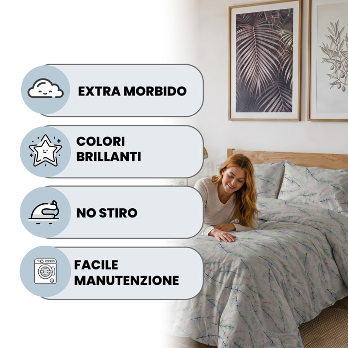 PARURE COPRIPIUMINO SINGOLO KARMA - 100% Microfibra