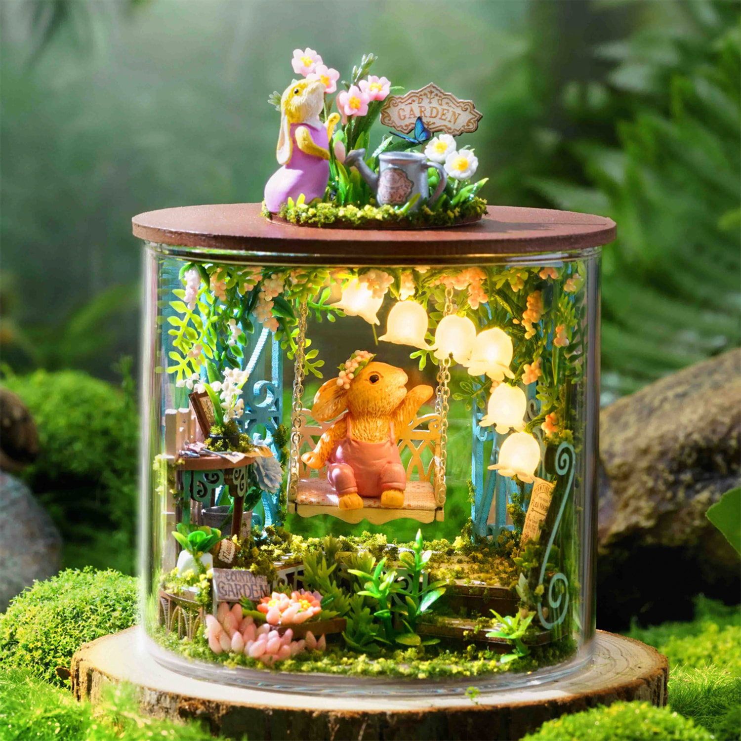 Colección Botellas de Ensueño, Cuento de Hadas. Maqueta 3D realista con gran detalle y luces led.