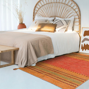 Tapis kilim fait main en coton motif ethnique BUVO