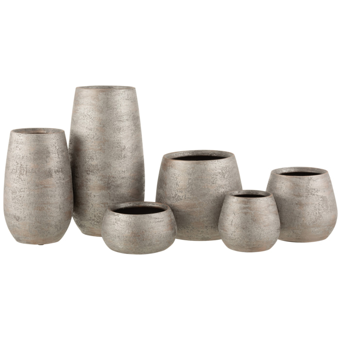 J-Line vase Irrégulier Rugueux - céramique - argent - large - 41 cm de hauteur