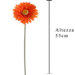 Fiore Di Gerbera. Altezza 53 Cm - Pezzi 24 - 10X53X10cm - Colore: Arancio - Bianchi Dino - Fiori Artificiali