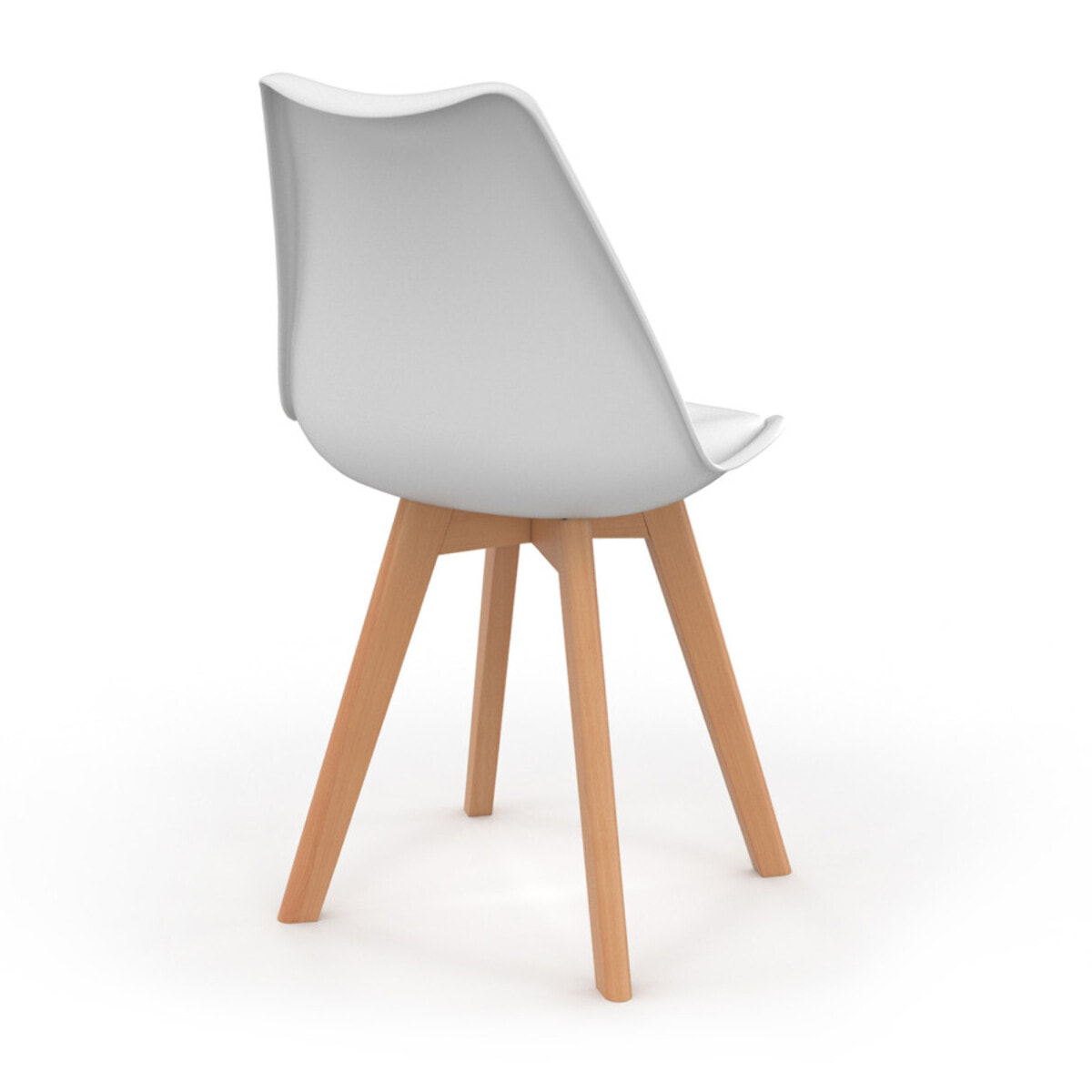 Chaises Nordia blanche pieds bois - lot de 6