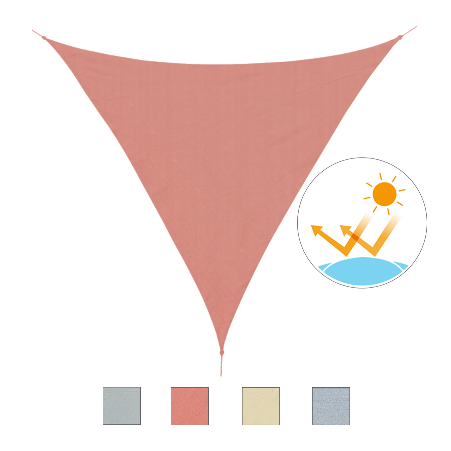 Toldo Vela Triangulo Sombrilla Parasol Terraza 3x3x3m Rojo