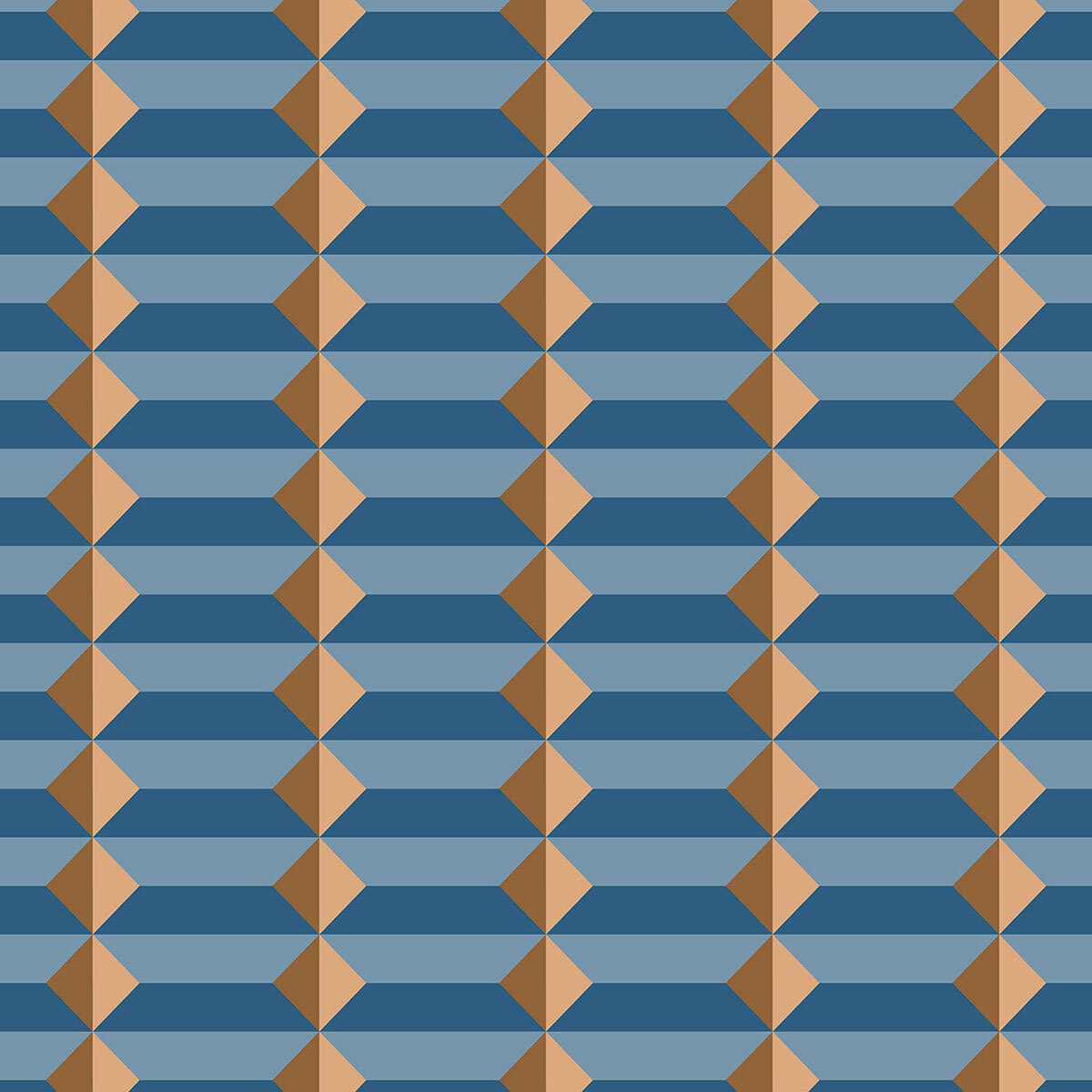 Papier peint, op art bleu Intissé