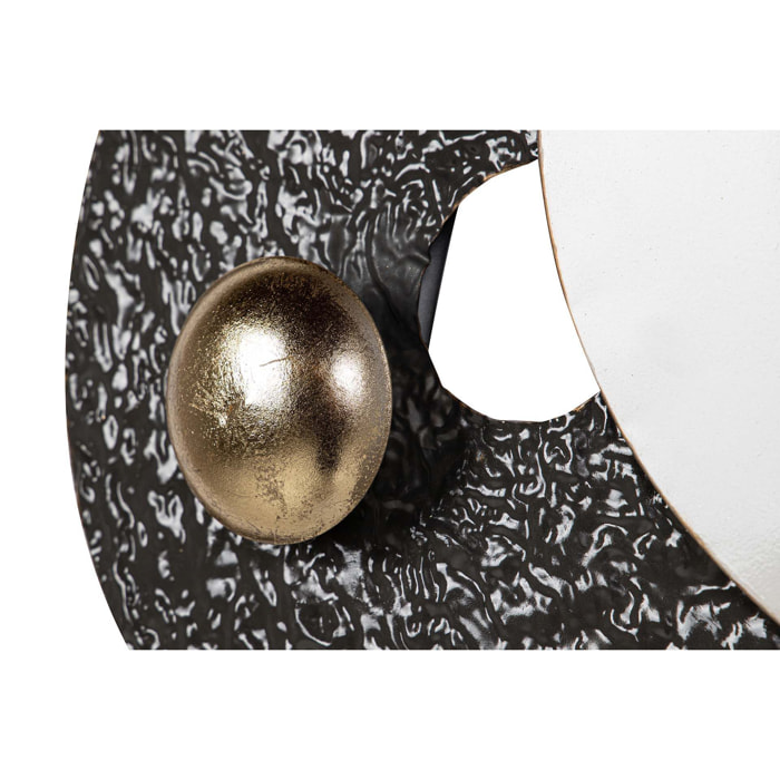 Adorno Pared Metal Blanco Negro 71x6x59 Cm