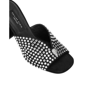 PHILIPP PLEIN Suede Platform Sandals Strass