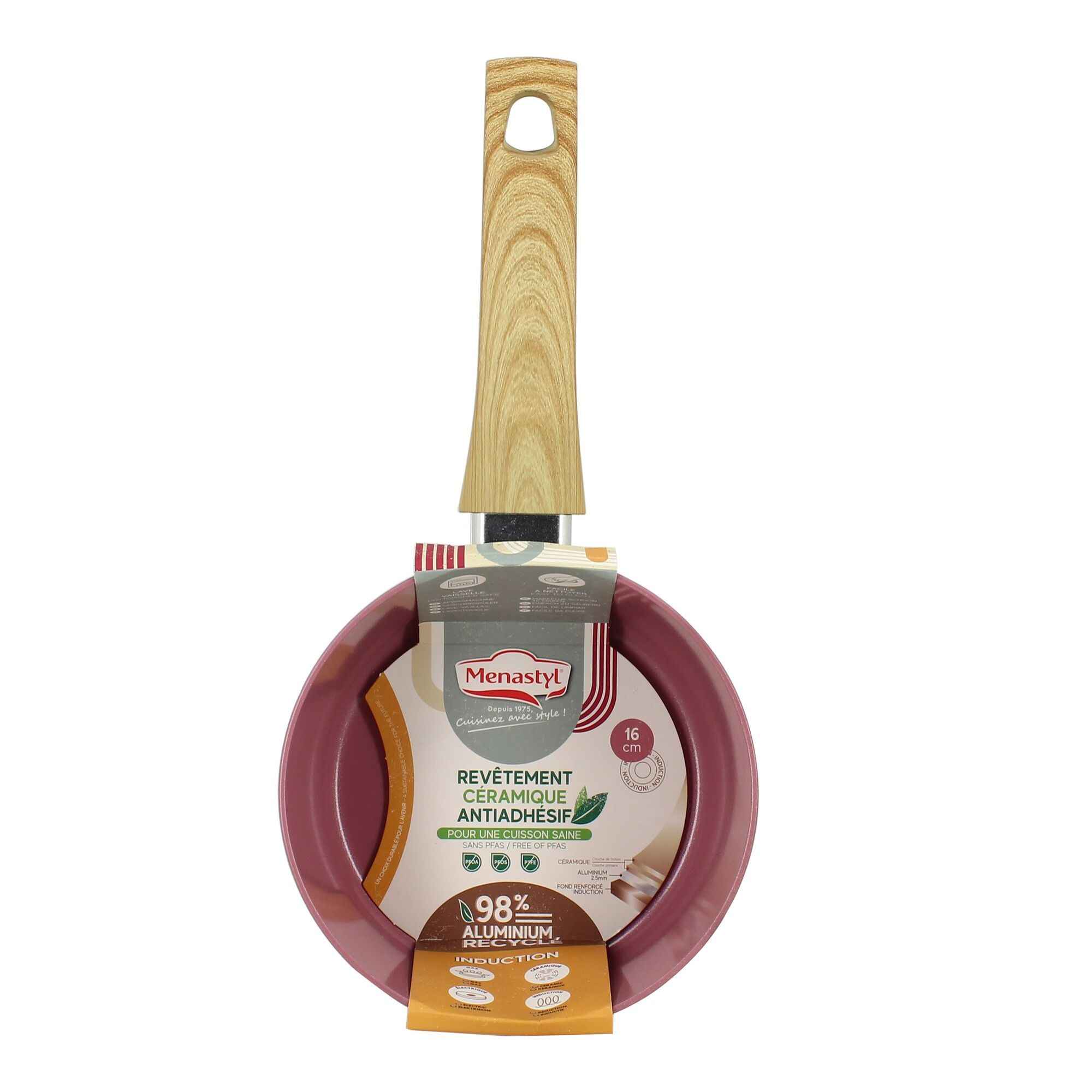 Casserole 16cm en aluminium recyclé lilas - tous feux COLORAMA