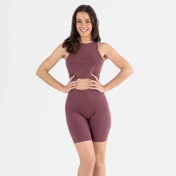 Conjunto deportivo culotte mujer berenjena
