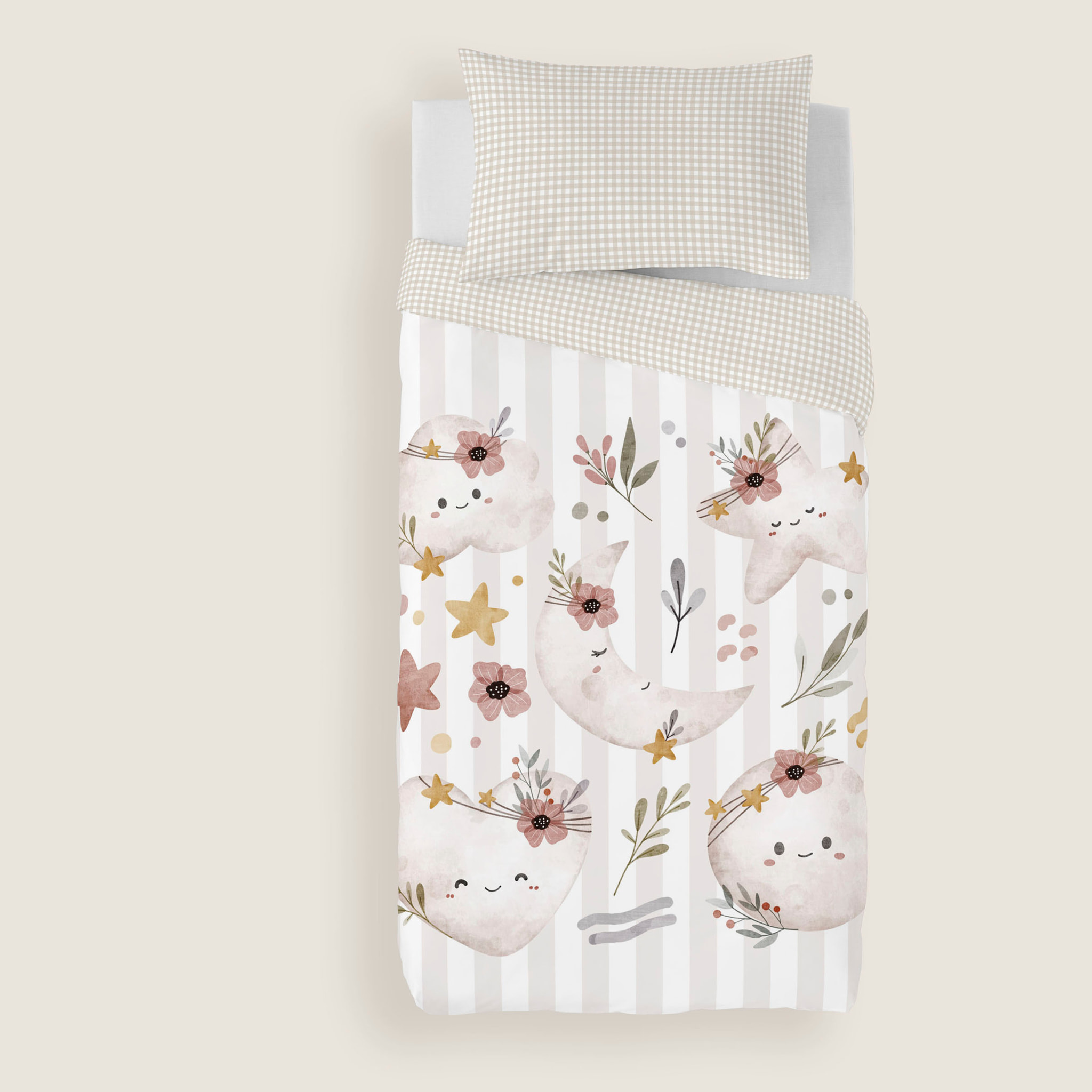 Funda Nórdica Estampada - Infantil - 100% Algodón - Incluye 1 Funda de Almohada - Marela