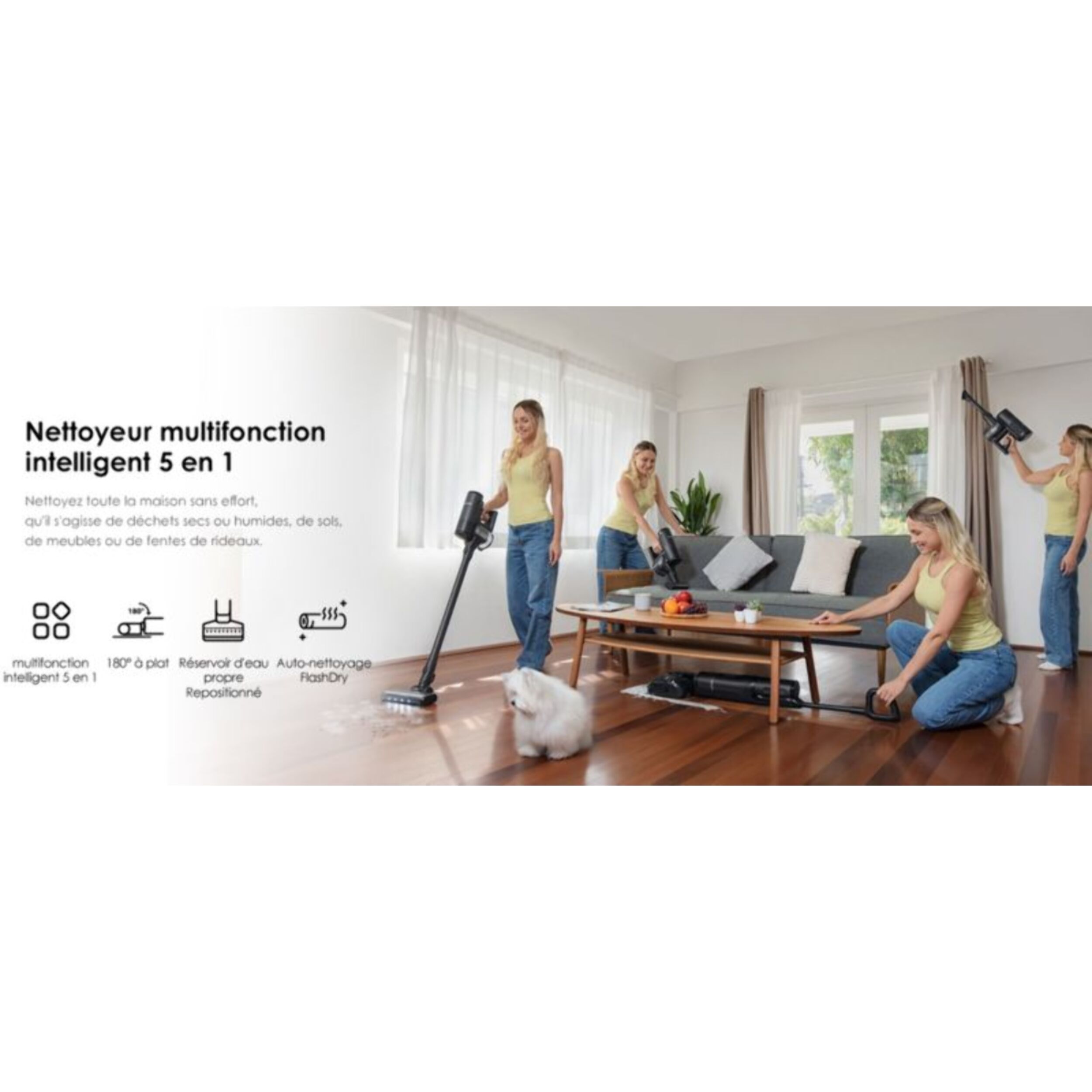 Aspirateur laveur TINECO Floor One S7 Switch Stretch premium Noir