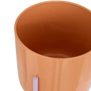 Set de 2 Caches-pot Pool 19x19x60cm Blanc et Orange