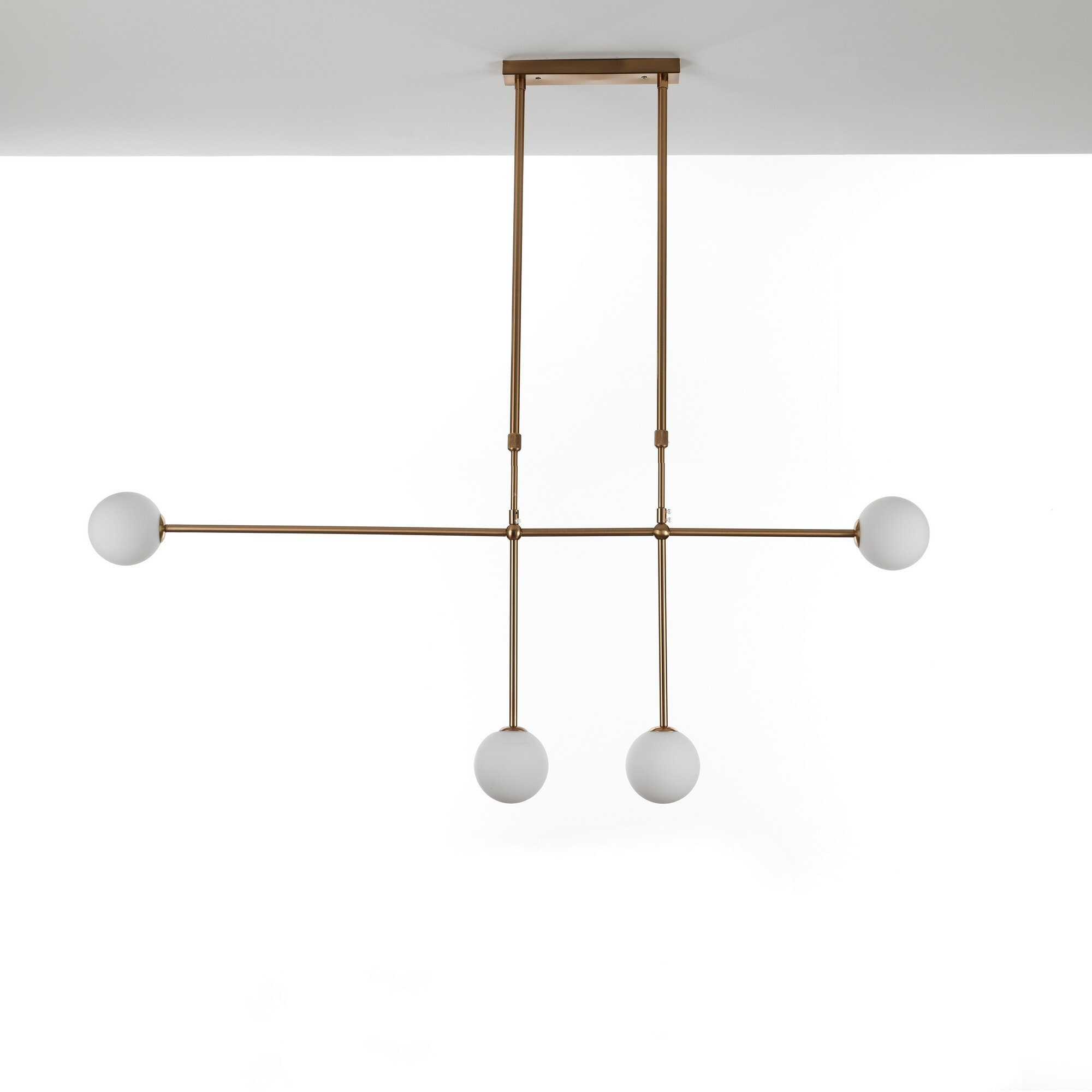 Suspension Tomasucci ALYCIA D, en acier et verre, blanc