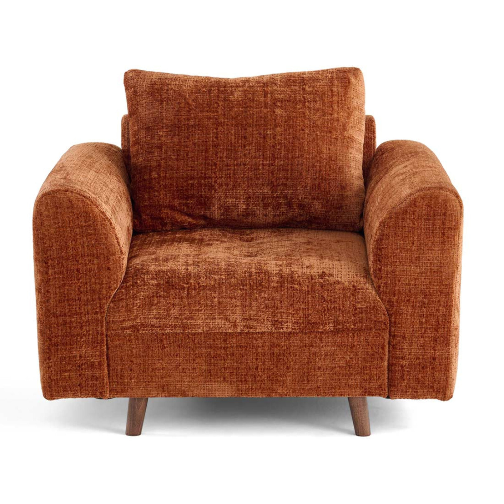 Rune - fauteuil en velours texturé - Rouille