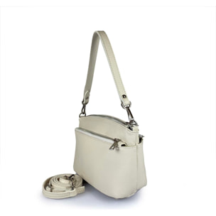 Borse Donna colore Beige-in pelle Made in Italy 22 x 12 x 8cm