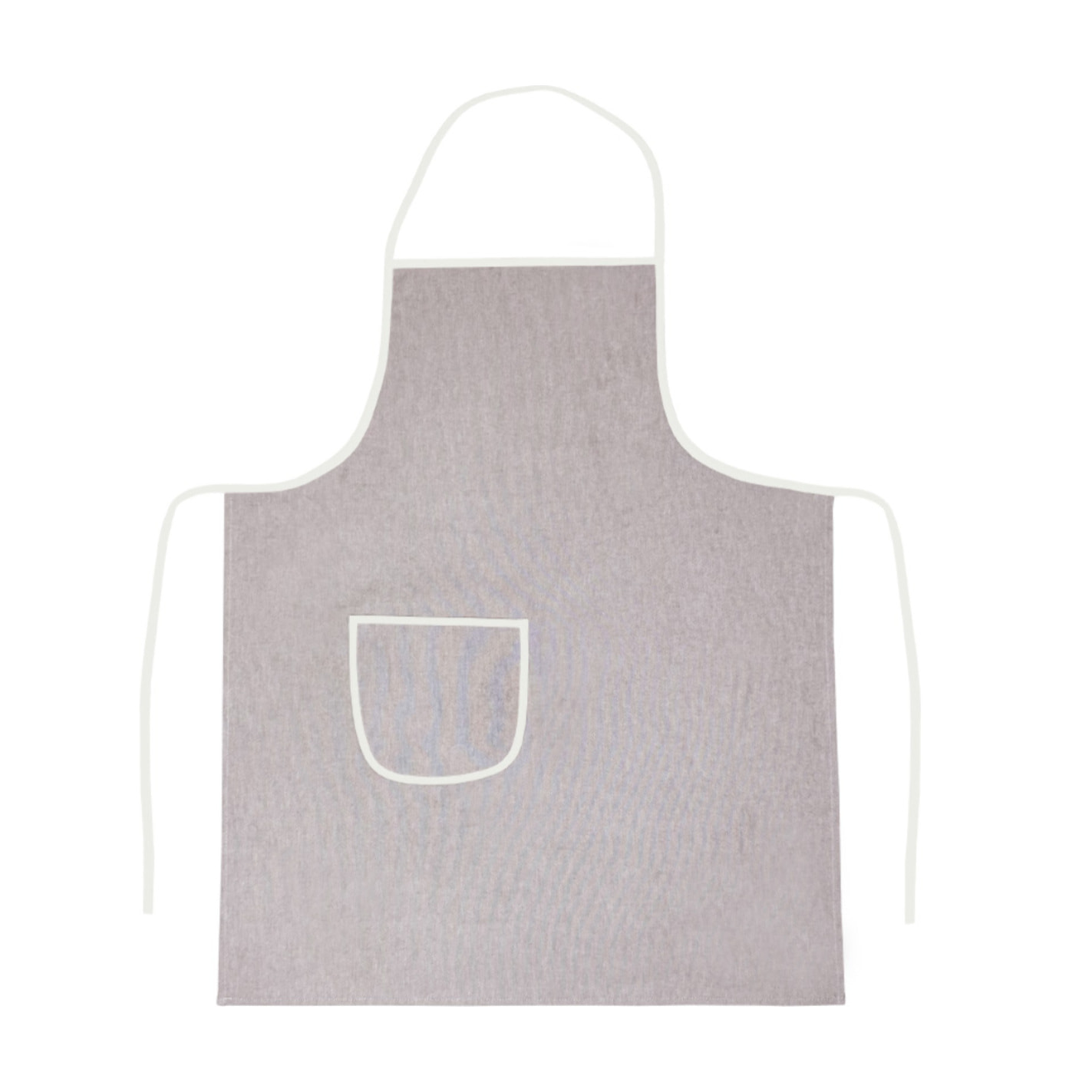 Set 2 Pezzi Grembiule Cucina Con Tasche 100% Cotone Disegno Tinta Unita Beige