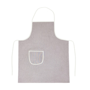 Set 2 Pezzi Grembiule Cucina Con Tasche 100% Cotone Disegno Tinta Unita Beige