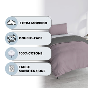 PARURE COPRIPIUMINO NATURAL COLOR SINGOLO - 100% COTONE MADE IN ITALY