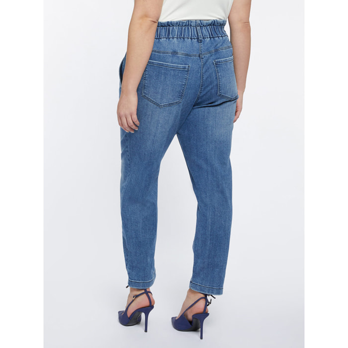 Fiorella Rubino - Jeans balloon modello Corallo - Blu