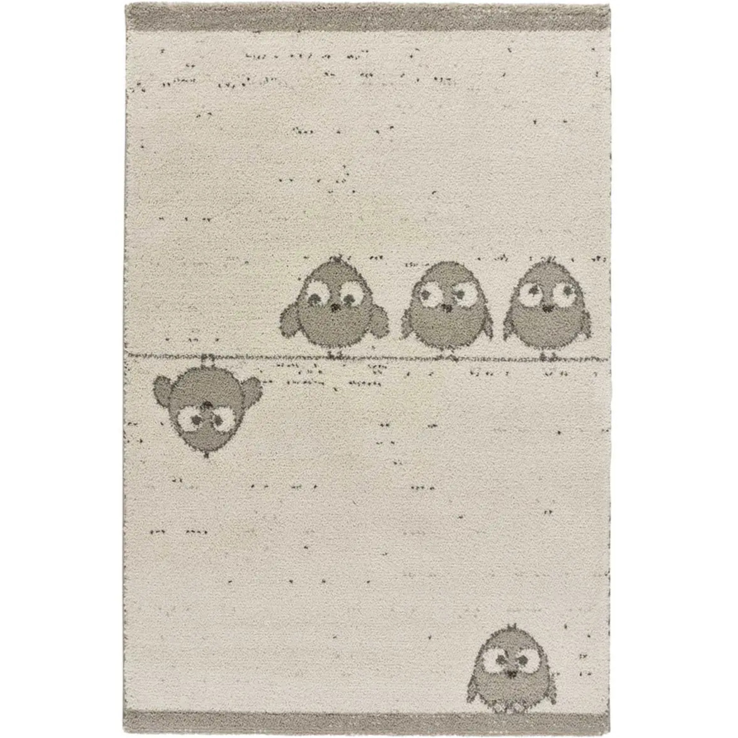 CRANBERRY Alfombra infantil pajaritos blanco, 120x170 cm.