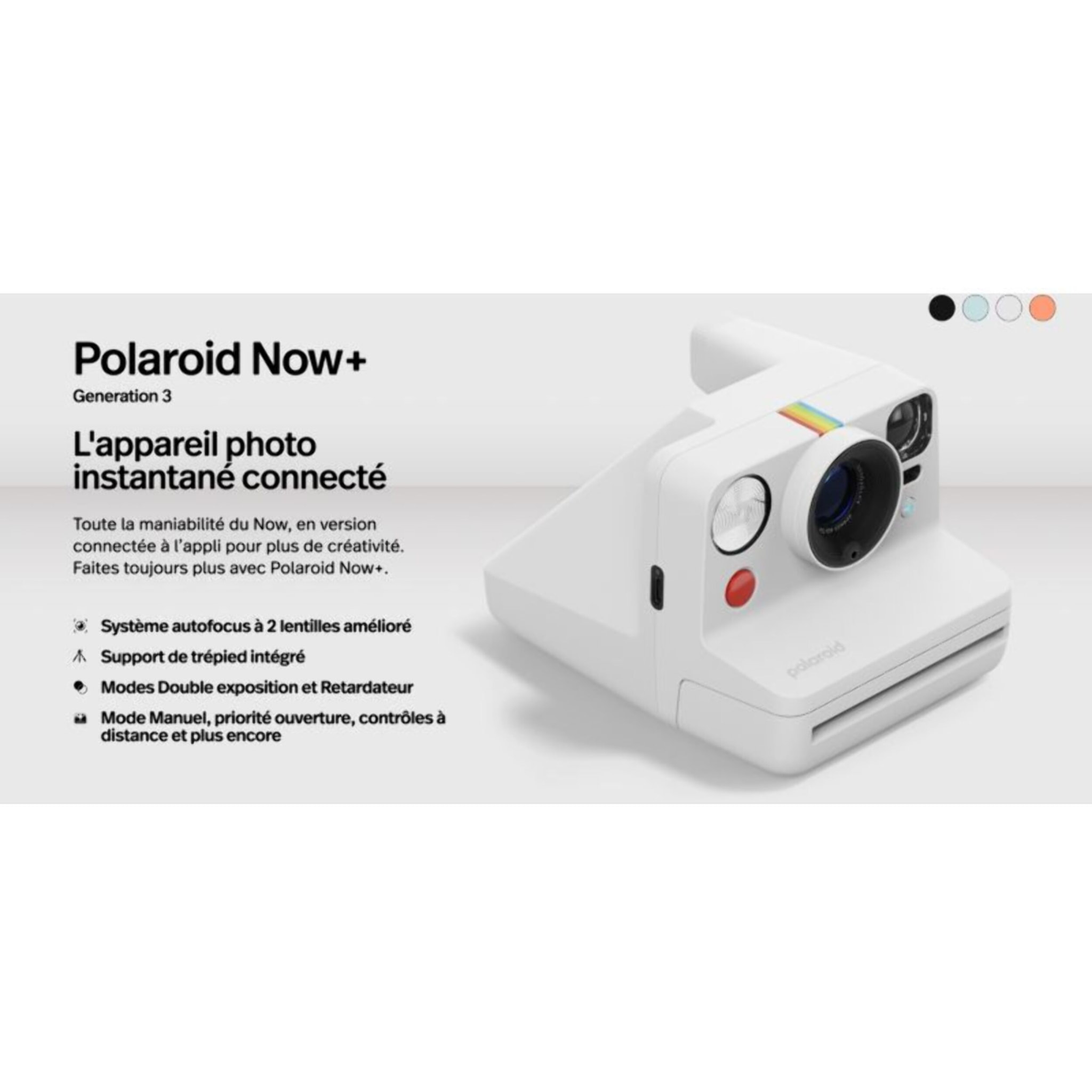 Appareil photo Instantané POLAROID Now+ Generation 3  White